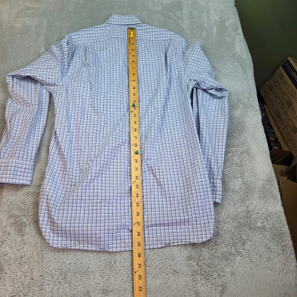 Polo Ralph Lauren Button Down Shirt Mens S Stretch Cotton Check Blue White 80ch - Picture 8 of 8